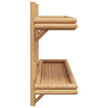 VidaXL Ράφι Τοίχου 2-επίπεδο 100x26x60cm Μπαμπού 1 τεμ.