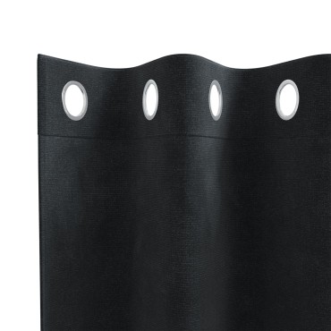 Curtains Blackout vidaXL με Eyelets 2 τεμαχίων Μαύρο Βελούδο 140x225x cm