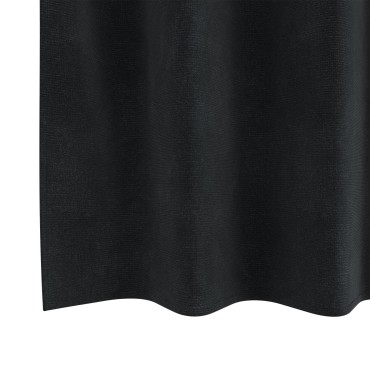 Curtains Blackout vidaXL με Eyelets 2 τεμαχίων Μαύρο Βελούδο 140x225x cm