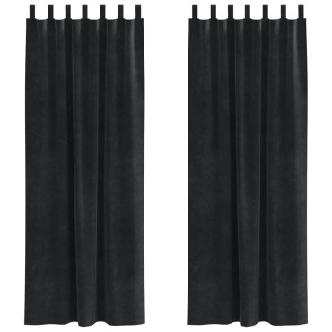 vidaXL Κουρτίνες 2 τμχ. Μαύρο 140x245cm Βελούδο