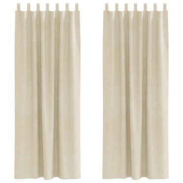 vidaXL Κουρτίνες συσκότισης 2 τμχ. Κρεμ 140x225cm Βελούδο