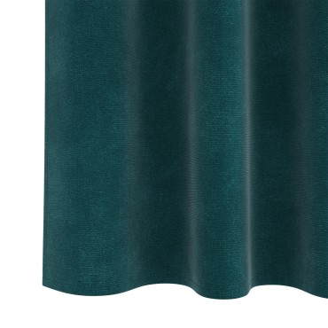Curtains blackout vidaXL με κορδέλα 2 τεμ Σκούρο Πράσινο Βελούδο