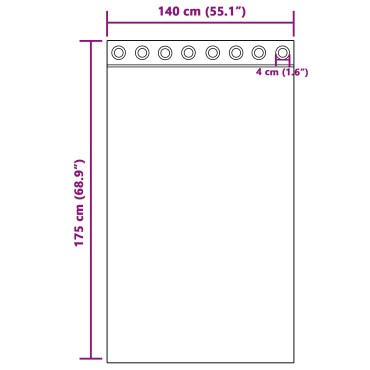 Κουρτίνες blackout με μάτια 2 τεμ Ροζ βελούδο 140x175x cm
