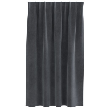 Curtains Blackout vidaXL με Ταινία Κορυφής 2 τεμάχια Ανοιχτό Γκρι Βελούδο