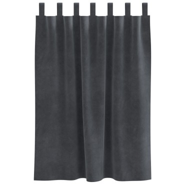 Curtains Blackout vidaXL με Κρεμαστές Λαβές 2 τμχ Ανοιχτό γκρι Βαμβάκι