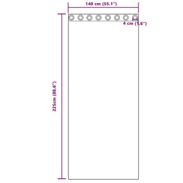 Curtains Blackout vidaXL με Μάτια 2 τμχ Σούπερ Ανοιχτό Γκρι Βελούδο