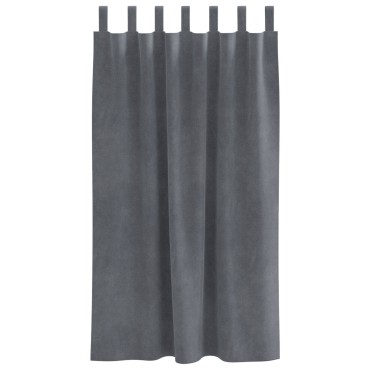 Curtains blackout vidaXL με βρόχους κρεμάσματος 2 τεμάχια Σούπερ ανοιχτό γκρι βελούδο