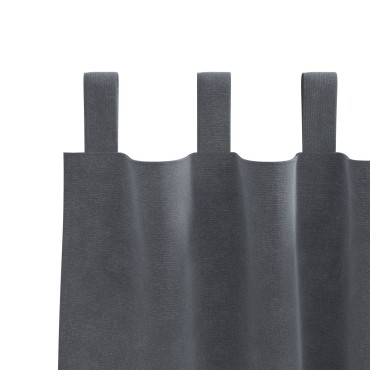Curtains blackout vidaXL με βρόχους κρεμάσματος 2 τεμάχια Σούπερ ανοιχτό γκρι βελούδο