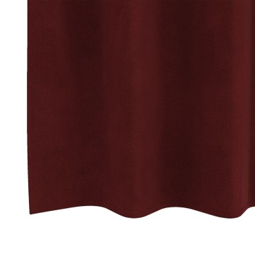 Curtains Ένα οργανικό προϊόν με γαντζάκια 2 τμχ Μπορντό Βελούδο