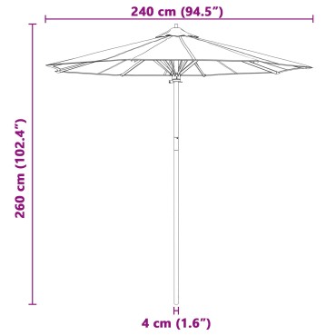 vidaXL Ομπρέλα Κήπου Σκούρο Γκρι 240x260 εκ. Μπαμπού