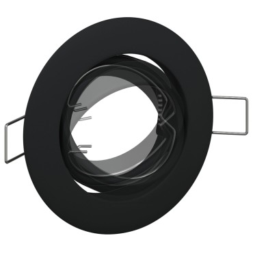 vidaXL Κρυφά Φώτα 6 τεμάχια Στρογγυλά GU10 Μαύρο Ø90 mm Χάλυβας