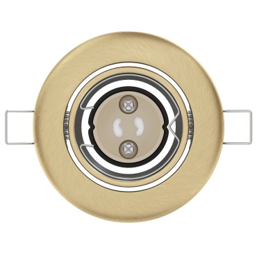 vidaXL Κρυφά Φώτα 6 τμχ Στρογγυλά GU10 Ορείχαλκος Ø90 mm Ατσάλι
