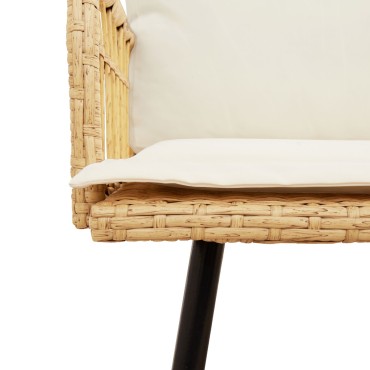 vidaXL L-Σχηματισμένος Καναπές Φυσικός 231x173x78cm Συνθετικό Ρατάν