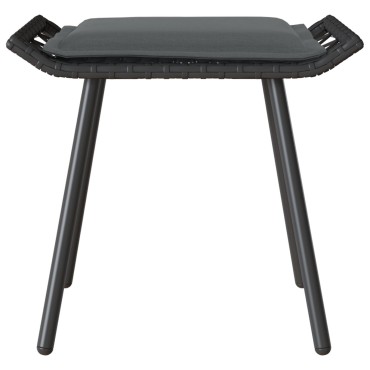 vidaXL Κήπος Σκαμπό 2 τεμ. Μαύρο 50x40x45cm Συνθετικό Ρατάν