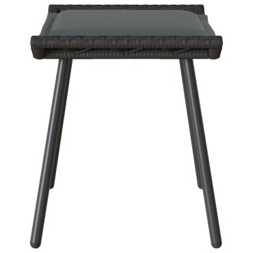 vidaXL Κήπος Σκαμπό 2 τεμ. Μαύρο 50x40x45cm Συνθετικό Ρατάν