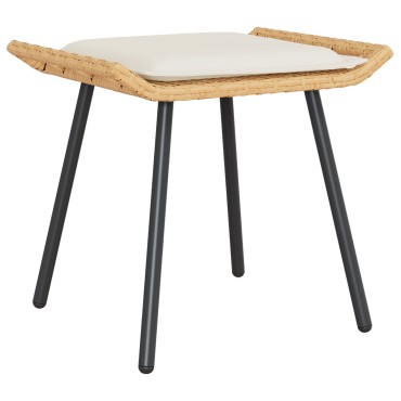 vidaXL Σκαμπό Κήπου  2 τεμ. Φυσικό 50x40x45cm Πολυ Ρατάν