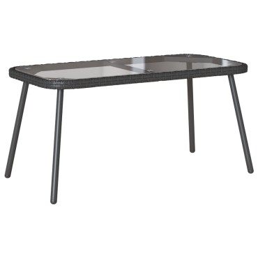vidaXL Τραπεζάκι καφέ Μαύρο 90x45x42cm Συνθετικό ρατάν 1 τεμ.