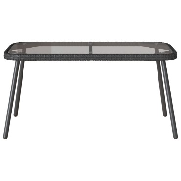 vidaXL Τραπεζάκι καφέ Μαύρο 90x45x42cm Συνθετικό ρατάν 1 τεμ.