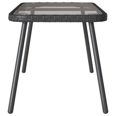 vidaXL Τραπεζάκι καφέ Μαύρο 90x45x42cm Συνθετικό ρατάν 1 τεμ.