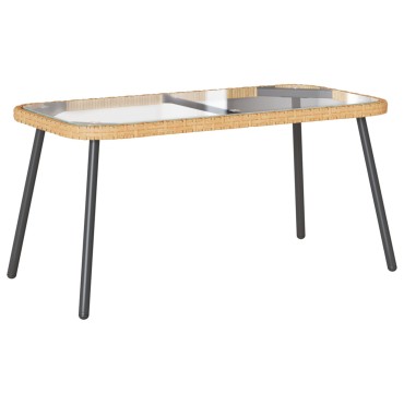 vidaXL Τραπεζάκι καφέ Φυσικό 90x45x42cm Πολυ ράτανα 1 τεμ.
