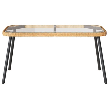 vidaXL Τραπεζάκι καφέ Φυσικό 90x45x42cm Πολυ ράτανα 1 τεμ.