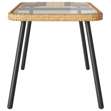 vidaXL Τραπεζάκι καφέ Φυσικό 90x45x42cm Πολυ ράτανα 1 τεμ.