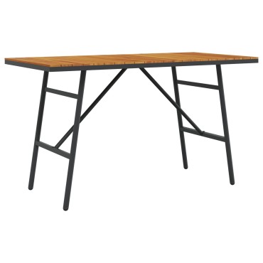vidaXL Τραπέζι Τραπεζαρίας - Μαύρο, 110x55x62 cm Φτιαγμένο από Μασίφ Ξύλο Ακακίας 1 τεμ.