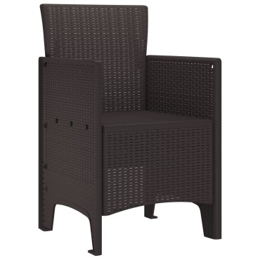 vidaXL Κήποι Καρέκλες 2 τεμ. Καφέ Πολυ-Ράττον 53x49x85 cm