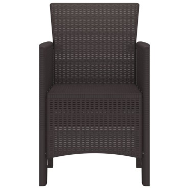 vidaXL Κήποι Καρέκλες 2 τεμ. Καφέ Πολυ-Ράττον 53x49x85 cm