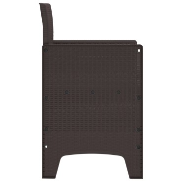 vidaXL Κήποι Καρέκλες 2 τεμ. Καφέ Πολυ-Ράττον 53x49x85 cm