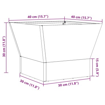 vidaXL Φωτιά Πίτ Τετράγωνη 40x40x30 εκ Φθαρμένο Ατσάλι