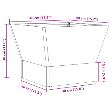 vidaXL Φωτιά σε μπολ Καφέ 40 x 40 x 35 cm Ατσάλι Σκληρυθέν στον Αέρα