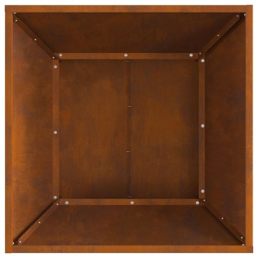 vidaXL Φωτιά Τετράγωνη Καφέ 60x60x35 εκ. από Ανθεκτικό Ατσάλι