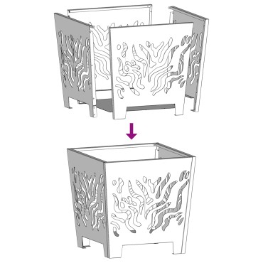 vidaXL Φωτιά Καφέ 40 x 40 x 40 cm Ατσάλι σκληρυθέν στον αέρα