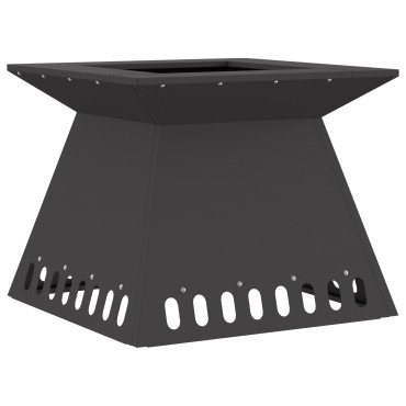 vidaXL Φωτιά 48x48x40 εκ. Μαύρο Ατσάλι