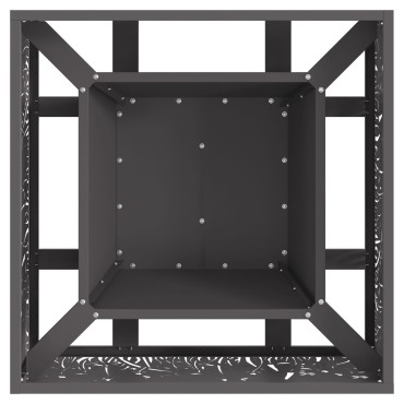 vidaXL Φωτιά Πίνακας Τετράγωνος Μαύρος 60x60x30 εκ Ατσάλι