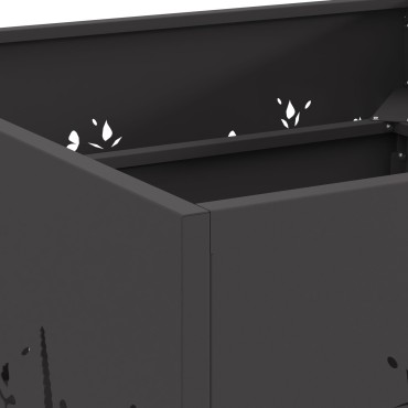 vidaXL Φωτιά Πίνακας Τετράγωνος Μαύρος 60x60x30 εκ Ατσάλι