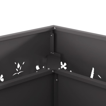 vidaXL Φωτιά Πίνακας Τετράγωνος Μαύρος 60x60x30 εκ Ατσάλι