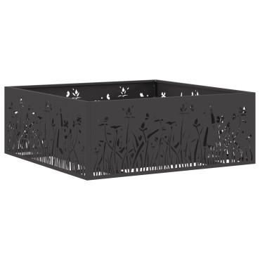 vidaXL Φωτιά Κουβά Μαύρο 80 x 80 x 30 cm Ατσάλι Σκληρυθέν στον Αέρα