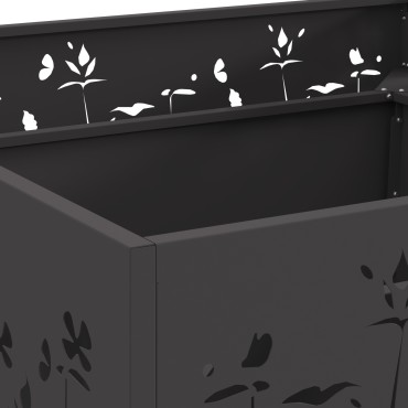 vidaXL Φωτιά Κουβά Μαύρο 80 x 80 x 30 cm Ατσάλι Σκληρυθέν στον Αέρα