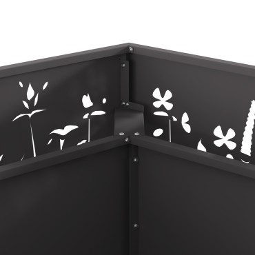 vidaXL Φωτιά Κουβά Μαύρο 80 x 80 x 30 cm Ατσάλι Σκληρυθέν στον Αέρα