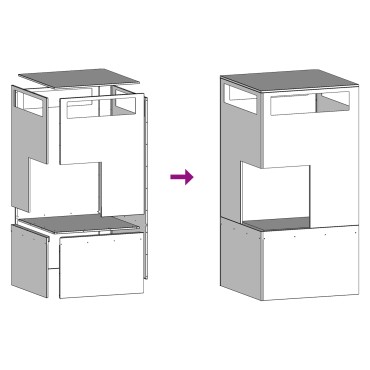 vidaXL Φωτιά Μπολ Μαύρο 50 x 50 x 100 cm Ατσάλι Σκληρυθέν στον Αέρα