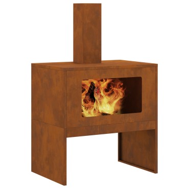vidaXL Φωτιά Σκ rusty 60 x 40 x 96 εκ. Ατσάλι Σκληρυθέν στον Αέρα
