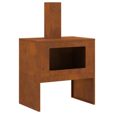 vidaXL Φωτιά Σκ rusty 60 x 40 x 96 εκ. Ατσάλι Σκληρυθέν στον Αέρα