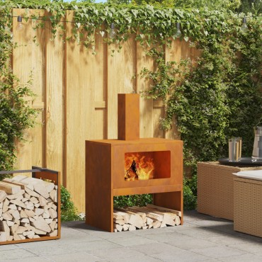 vidaXL Φωτιά Σκ rusty 60 x 40 x 96 εκ. Ατσάλι Σκληρυθέν στον Αέρα