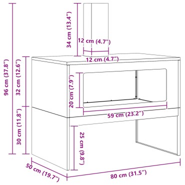 vidaXL Σόμπα με Καμινάδα Μαύρη 80x50x96 εκ Ατσάλι