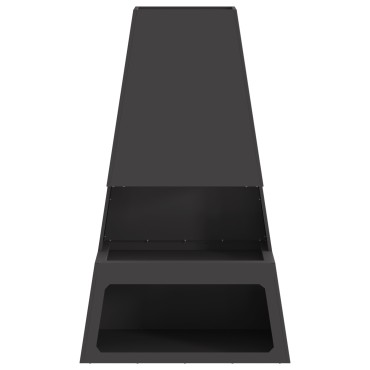vidaXL Φουγάρο με Αποθήκη Ξύλων Μαύρο 60x35x100 εκ. Χάλυβας