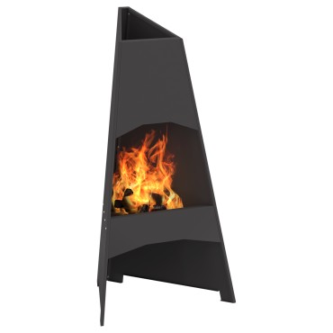 vidaXL Φωτιά Πυραμίδα Μαύρη 50x45x95 εκ. Χάλυβας