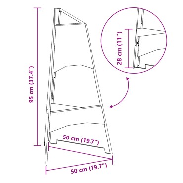 vidaXL Φωτιά Μπολ Σκ rusty 50 x 50 x 95 εκ Ατσάλι Σκληρυθέν στον Αέρα