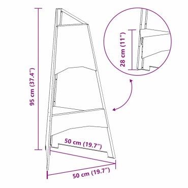 vidaXL Φωτιά Μπολ Σκ rusty 50 x 50 x 95 εκ Ατσάλι Σκληρυθέν στον Αέρα